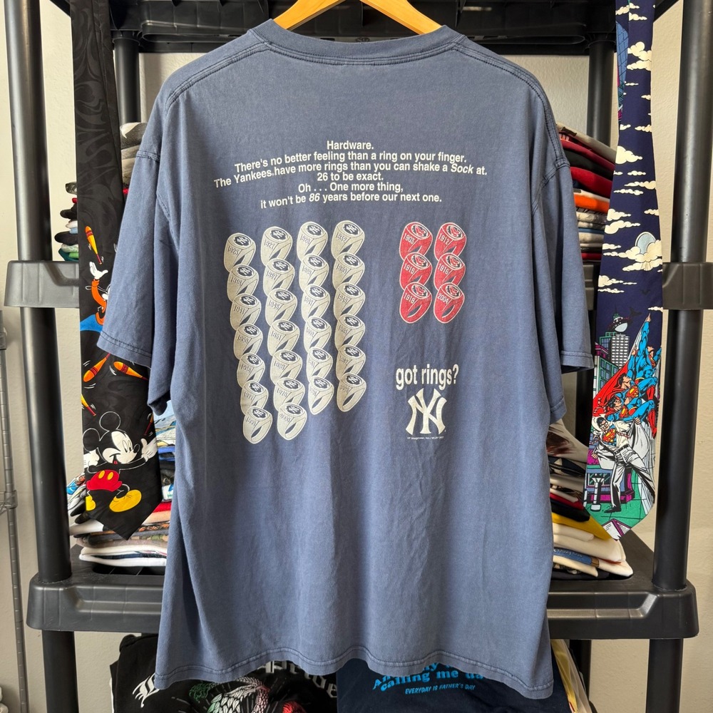 2000s Blue Lee Sport New York Yankees Got Rings Tee XL